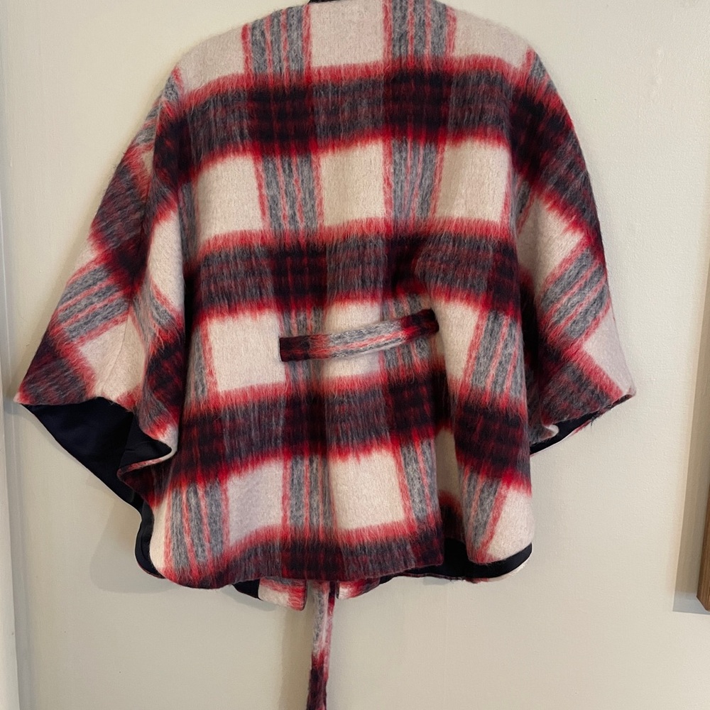 NWT Anthropologie Andersen & Lauth Olivia Plaid Wool Cape Poncho